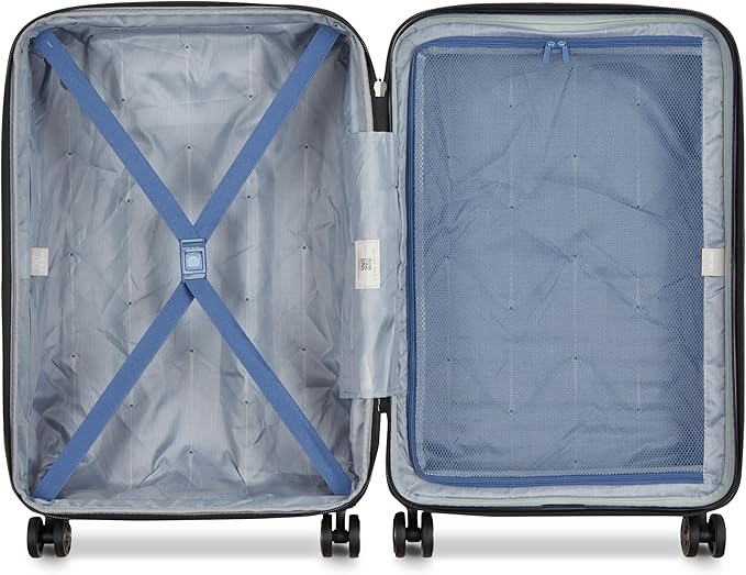DELSEY PARIS Cruise 3.0 Hardside Expandable Luggage with Spinner Wheels, Deep Sea Navy, Checked-Medium 24 Inch