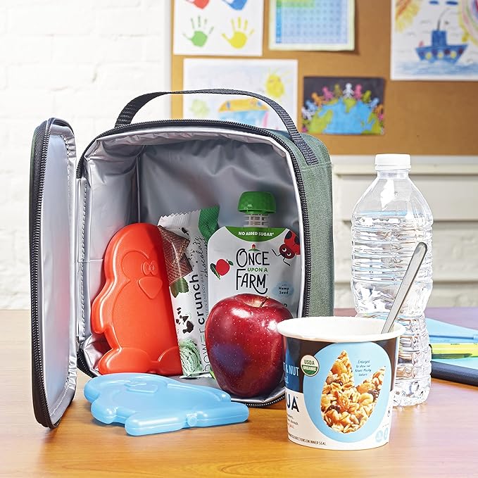 Fit & Fresh Cool Coolers Kids Lunch Box Ice Packs, Slim IcePack for Lunch Bags, Ice Packs Reusable-Multicolored, Set of 4 (Penguin) (Pack of 12)