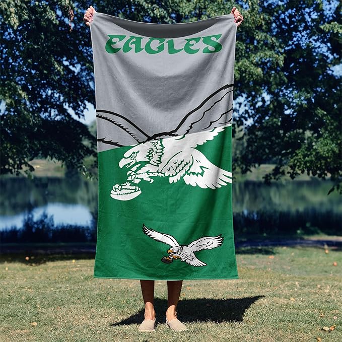Northwest NFL Oversized Microfiber Beach Towel, 60 x 70 Inches – Quick Dry, Sand Resistant, Lightweight, Highly Absorbent, Shibori Design
