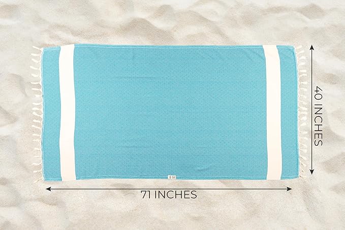 Turkish Beach Towel Oversized Clearance XL 40x71- Sand Free - 100% Cotton Soft Quick Dry - Extra Large Blanket Travel and Pool Towels for Adults- Cloud Sandproof, Beach Essentials for Women