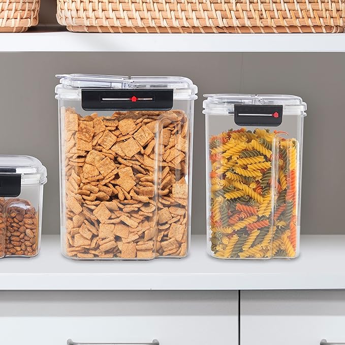 Oggi Easi Grip 128oz Moisture Proof Storage Container, Ultra Clear BPA-Free Sealable Canister, Flip Open Pouring Lid, Date Reminder Slider on Clip, Ideal Kitchen and Pantry Storage (128oz / 3.8lt)