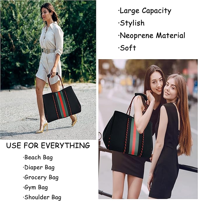 QOGiR Neoprene Multipurpose Beach Bag Tote with Inner Zipper Pocket … … … …
