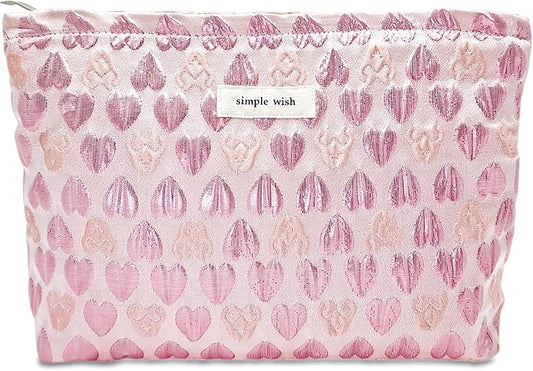 STARDW Cute Makeup Bag Aesthetic Cosmetic Bags for Women Girls, Travel Toiletry Bag Large Capacity Zipper Makeup Pouch, Purse Organizer Pouches,Canvas Lining