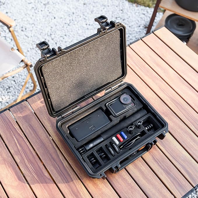KIWIFOTOS Hard Case for DJI Osmo Action 6 5 Pro/Action 4 3 Adventure Combo Accessories Travel Waterproof Shell Bag Outdoor Travel Carrying Case