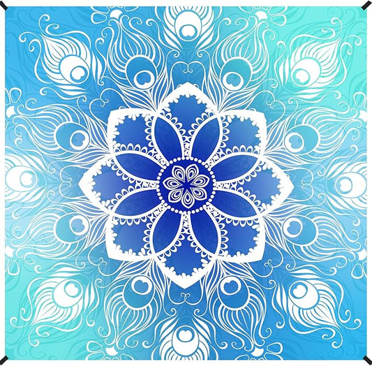 BYDOLL Beach Blanket Waterproof Sandproof Large Sand Free, 78''X81'' Oversized Sandless Lightweight Blanket Picnic Mat for Beach Travel Camping Hiking with Stakes