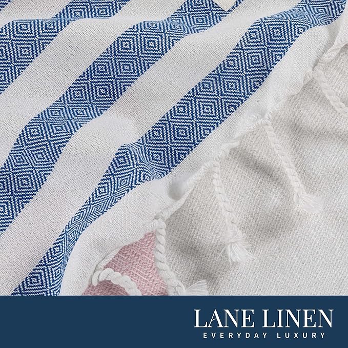 Lane Linen Beach Towels 12 Pack - Oversized & Pre-Washed Large Beach Towel Set - Stylish Pool Towels For Adults, Quick Dry, Soft & Lightweight Lightweight Travel Towel Pack, 39"x71" - Seaside Symphony