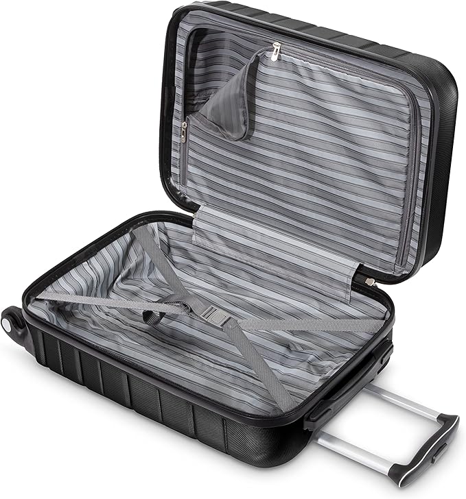 Skyway Epic 2.0 Hardside 4-Wheel Spinner, Lightweight Suitcase, Unisex, Stylish, Men and Women, Carry-on, 20-inch, Black