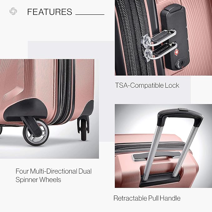 Samsonite Winfield 3 DLX Hardside Luggage with Spinners, Carry-On 20-Inch, Rose
