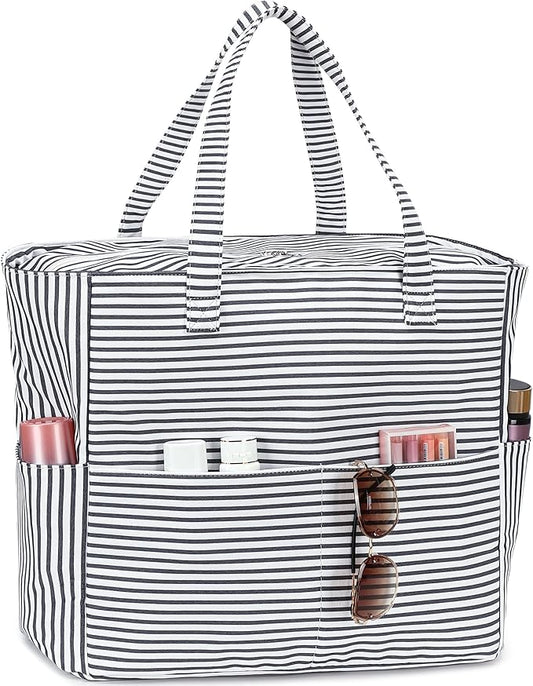 LEDAOU Large Beach Bag Women Waterproof Sandproof Zipper Beach Tote Pool Bag for Swim Gym Grocery Travel with Wet Pocket | Waterproof, Sandproof, Zipper, Pool, Gym, Grocery