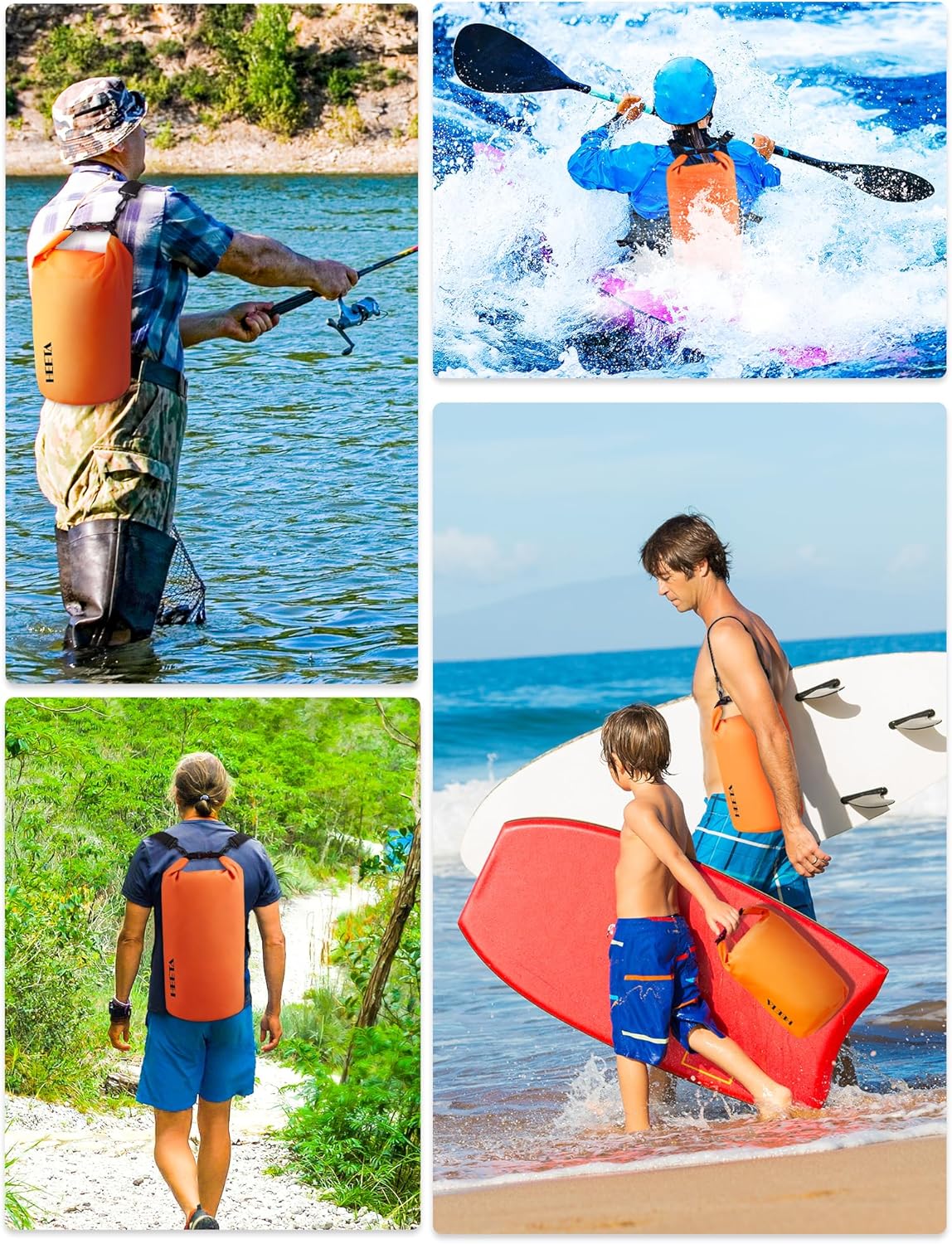 HEETA Waterproof Dry Bag for Women Men(Upgraded Version) 5L/10L/20L/30L/40L Roll Top Lightweight Dry Storage Bag Backpack with Emergency Whistle for Travel, Swimming, Boating, Kayaking, Camping, Beach