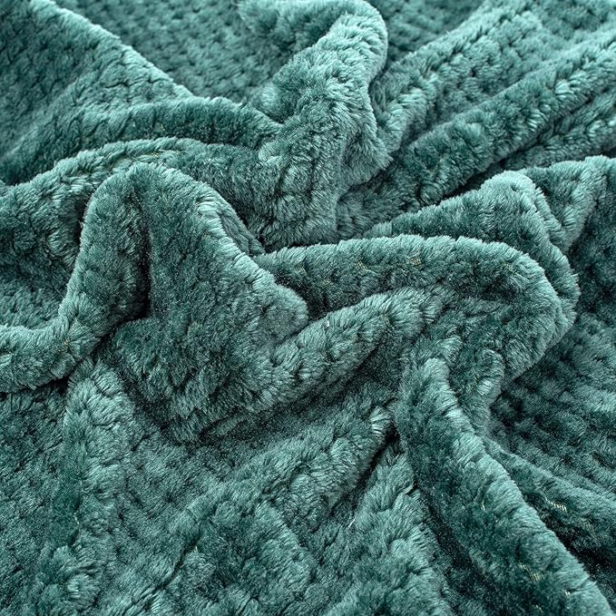 Fuzzy Blanket or Fluffy Blanket for Baby, Soft Warm Cozy Coral Fleece Toddler, Infant or Newborn Receiving Blanket for Crib, Stroller, Travel, Decorative, 30”×40”, Olive Green+Black Green