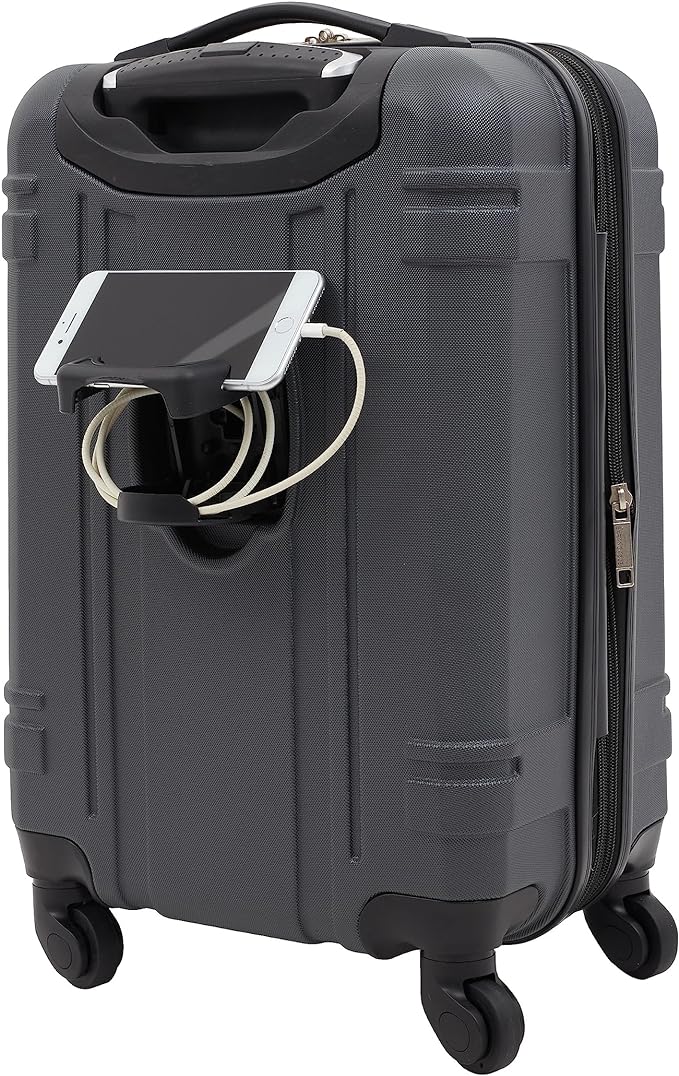 Wrangler Astral Hardside Luggage, Dark Shadow, 22-Inch Carry-On