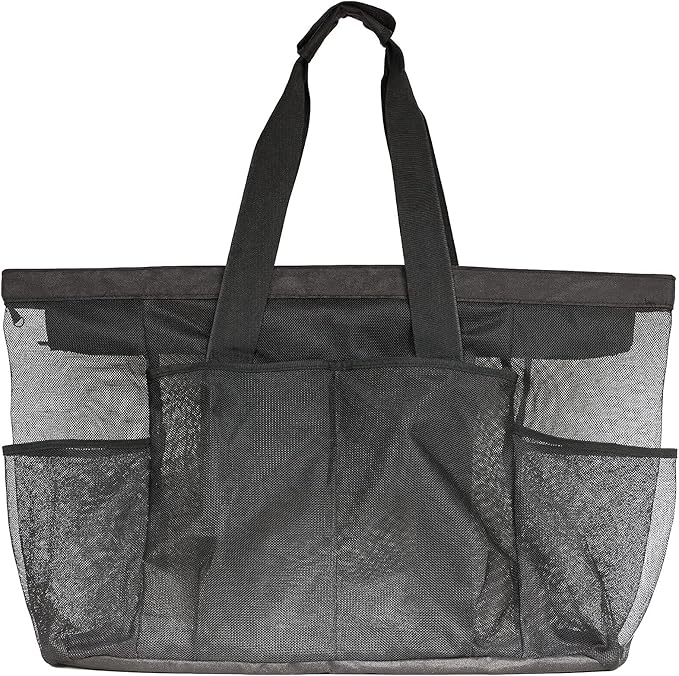 Extra Large Beach Bag Mesh Tote with Zipper and Pockets Ideal for Your Family Cruise/Beach Vacation Essentials | Extra Large, with Zipper, and Pockets