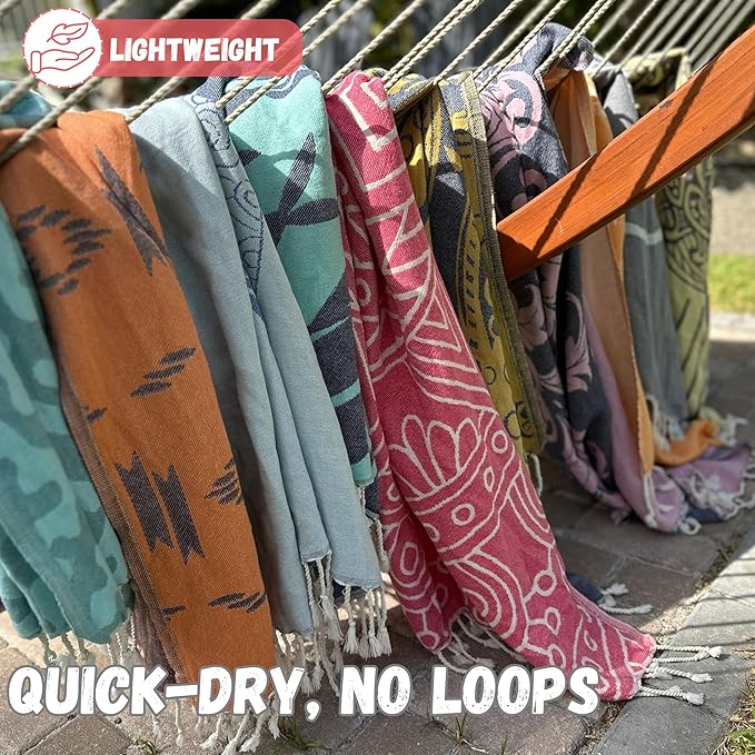 Travel Ready, Packable Lightweight Beach Towels Quick Dry – Oversized (69 x 37 inch), 100% Cloud Cotton, Turkish Sand Free Beach Towel – Fast Drying, Sandproof, Thin, Compact - Cruise Gifts for Women