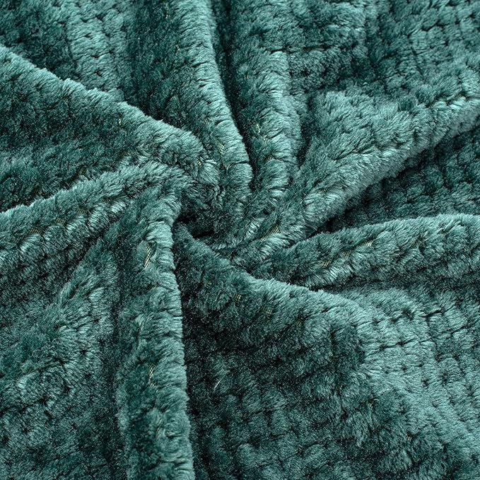 Fuzzy Blanket or Fluffy Blanket for Baby, Soft Warm Cozy Coral Fleece Toddler, Infant or Newborn Receiving Blanket for Crib, Stroller, Travel, Decorative, 30”×40”, Olive Green+Black Green