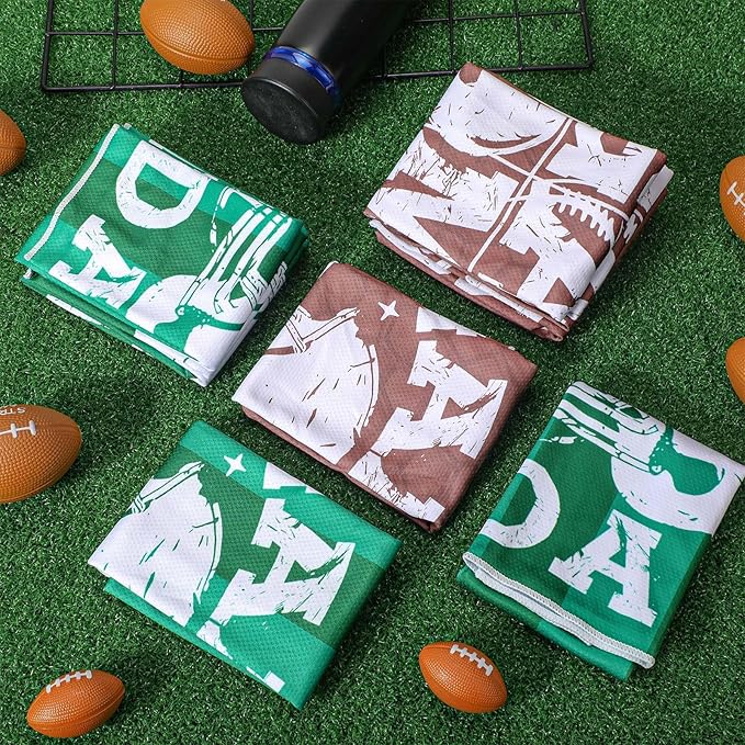 12 Pcs Football Game Day Accessories Football Cooling Towels Ball Team Gift Microfiber Breathable Chilly Towel 35"x15" Sports Soft Ice Towel for Coach Training