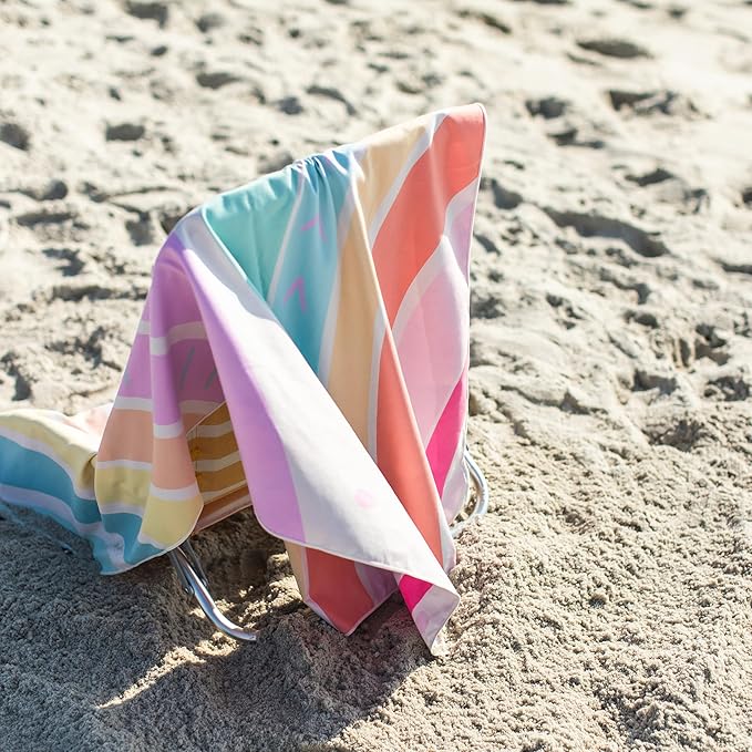 Sand Resistant Beach Towel - Zipper Pocket Feature, Compact, Lightweight, and Quick Drying Beach Towel