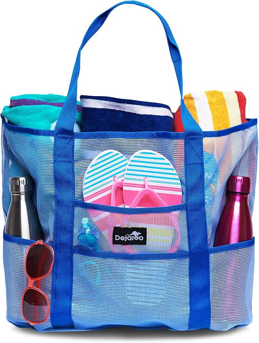 Dejaroo Mesh Sand Free Bag - Strong Lightweight Bag For Beach & Vacation Essentials. Tons of Storage!