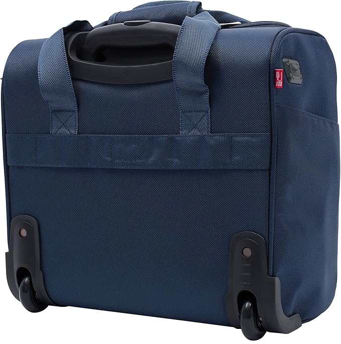 TPRC 15" Smart Underseat Carry-On Luggage with USB Charging Port, Navy Blue