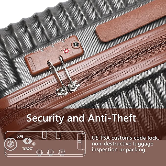20-Inch Carry on Luggage,Carry-on Suitcase with Spinner Wheels and TSA Lock, 22x14x9 Airline Approved,Hardside Lightweight Travel Carry-on Luggage,Small Rolling Luggage (Grey, 20 IN)
