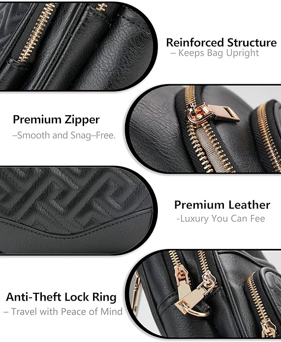 Anti Theft Crossbody Bags for Women, RFID Vegan Leather Sling Purse, Travel Chest Bag & Fanny Pack