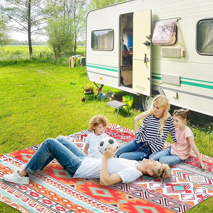 Beach Blanket Waterproof Sandproof Beach Mat 79" X 83"/10'x9'for 2-8 Adults Quick Drying Outdoor Picnic Mat Beach Accessories for Travel, Camping, Hiking