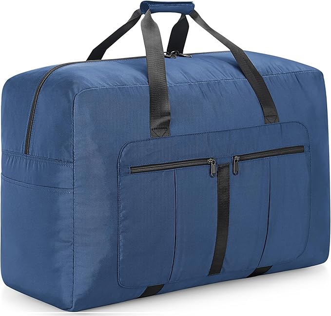 Large Duffel Bag for Travel, Foldable Storage Bag for Traveling, Collapsible Duffle Bag (Blue, 110L)