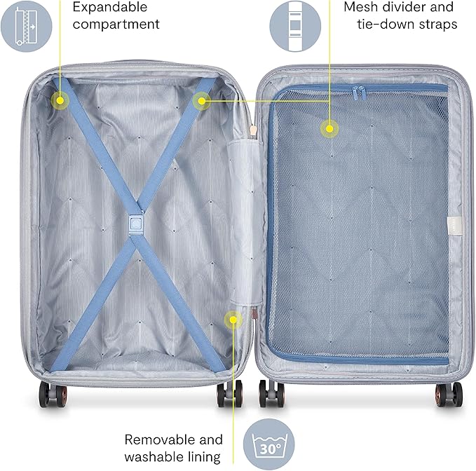 DELSEY PARIS Cruise 3.0 Hardside Expandable Luggage with Spinner Wheels, Graphite, 3 Piece Set (20/24/28)