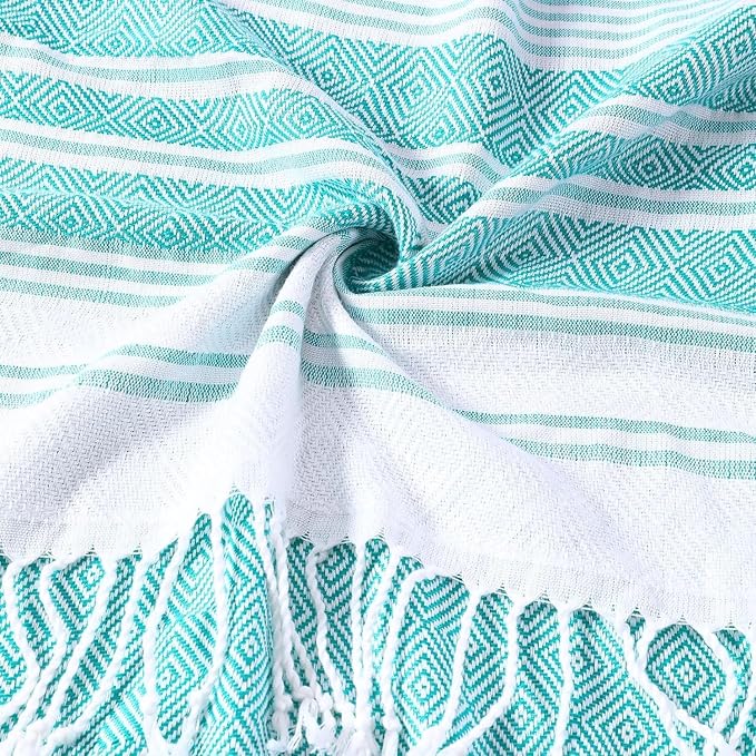 2 Packs Oversized Cotton Turkish Beach Towels Set Bulk 74"x38" Extra Large Sand Free Quick Dry Clearance Swim Bath Camping Pool Towel Travel Blanket Adult Cruise Essentials Accessories Red Green
