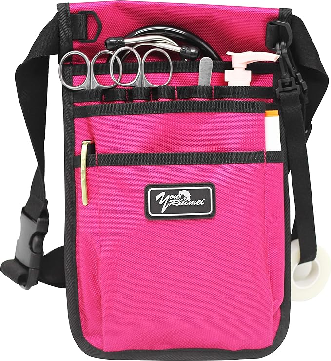 Nurse Fanny Pack for Work - Practical Waist Bag, Utility Belt Organizer for Basics Kit (RoseRed)