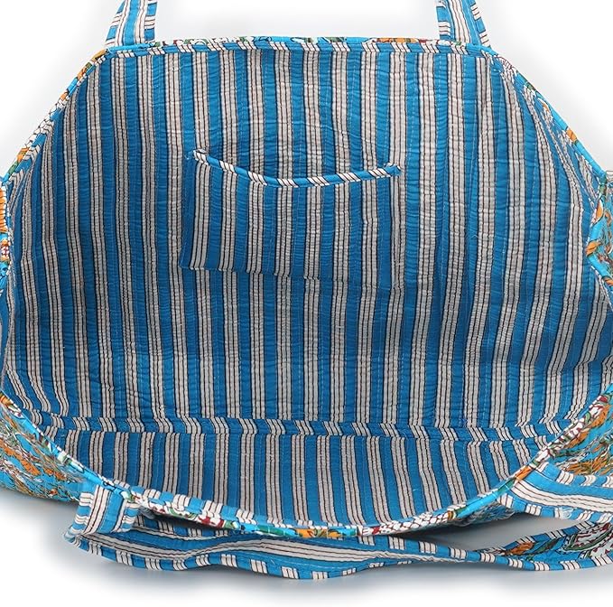 Marubhumi Women Lightweight Travel Bag Purse Cotton Shoulder Tote Bag For Shopping Grocery & Beach Bag