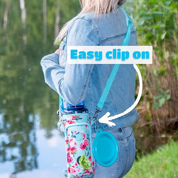 Made Easy Kit Portable Collapsible Dog Bowl for Water or Food Great Pet Travel Bowl in Multiple Sizes (Teal Black, Standard 12oz 2-Pack)