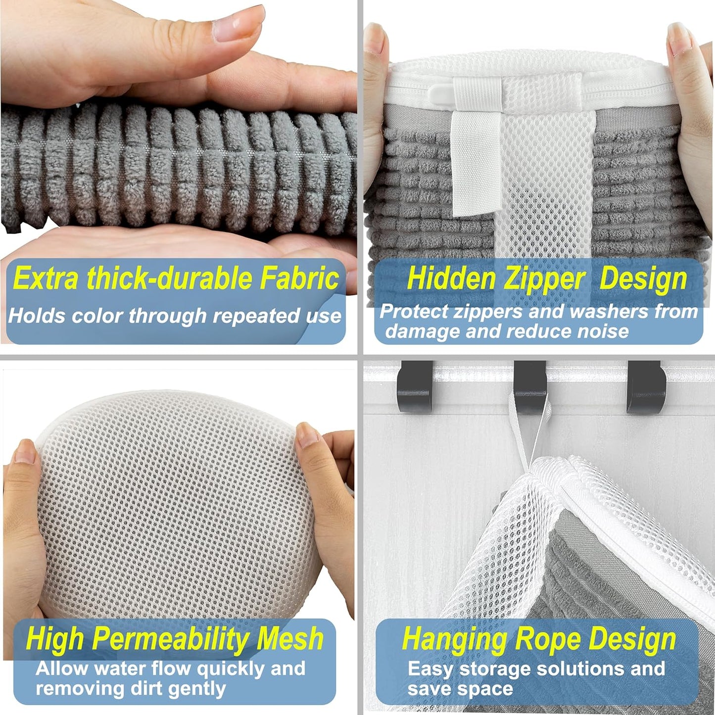 Shoe Washing Machine Bag – 360° Deep Clean Sneaker Laundry Bag with Cleaning Fibers and Zipper, Reusable Shoe Bag for Washing Machine, 2 Pack