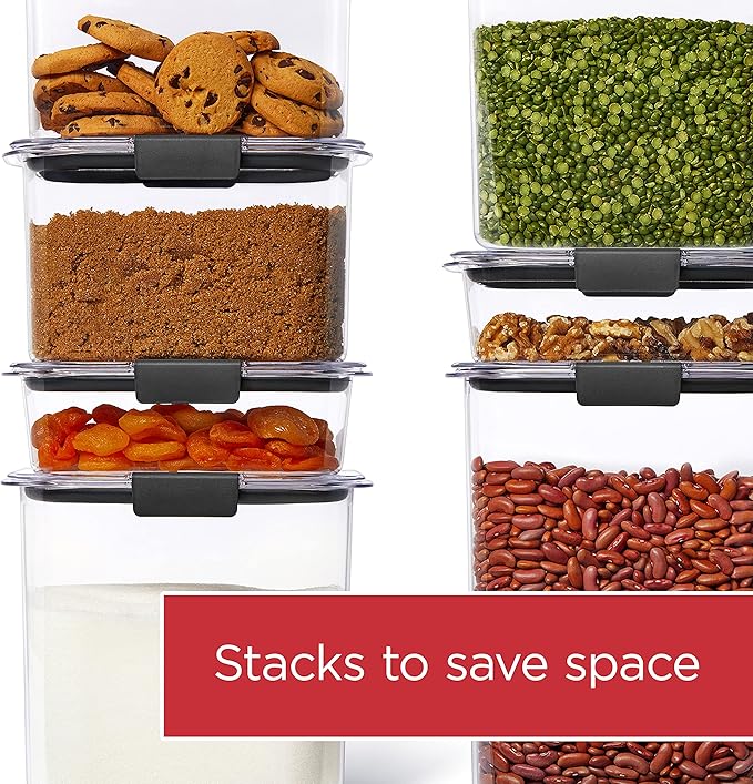 Rubbermaid Brilliance Pantry Airtight Food Storage Container,BPA-Free 7.8 Cup,Ideal for Brown Sugar - Efficient,Leak-Proof and Dishwasher-safe,(Pack of 2)