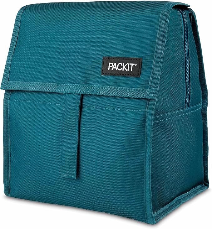 PackIt Freezable Lunch Bag, Deep Teal, Built with EcoFreeze Technology, Foldable, Reusable, Zip and Fold Closure with Buckle Handle, Designed for Work Lunches and Fresh Lunch On the Go