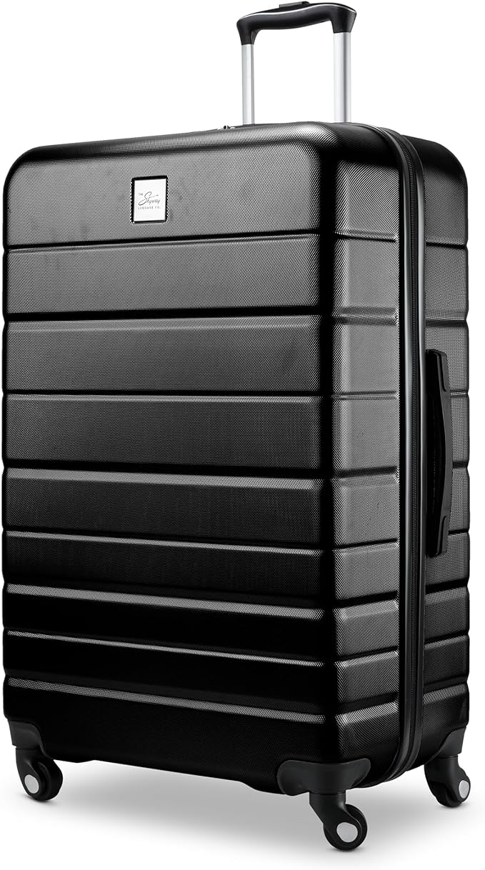 Skyway Epic 2.0 Hardside 4-Wheel Spinner, Lightweight Suitcase, Unisex, Stylish, Men and Women, 24-inch Medium Check-In, Black