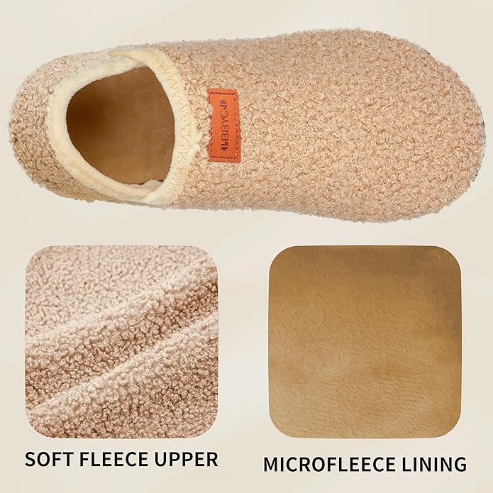 Women's Men's Fuzzy Fur Slippers Casual House Shoes Non Slip Barefoot Slipper Socks Warm Closed Back Indoor Outdoor Shoes