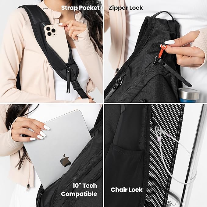 Sherpani Esprit, Anti Theft Sling Bag, Sling Backpack, 10L Travel Bag, Crossbody Backpack, Travel Gift for Women, Fits 10 Inch Tablet (Carbon Lite)