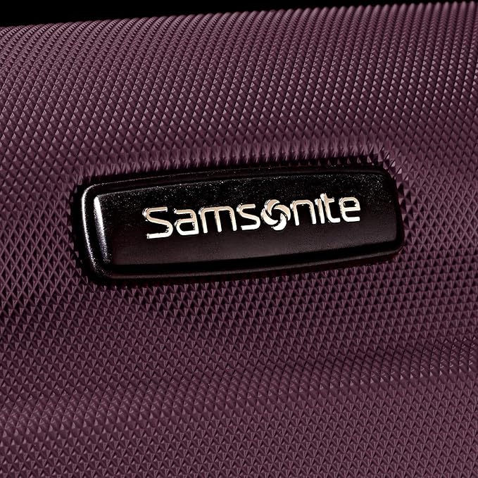 Samsonite Omni PC Hardside Expandable Luggage with Spinner Wheels, Purple, Checked-Medium 24-Inch