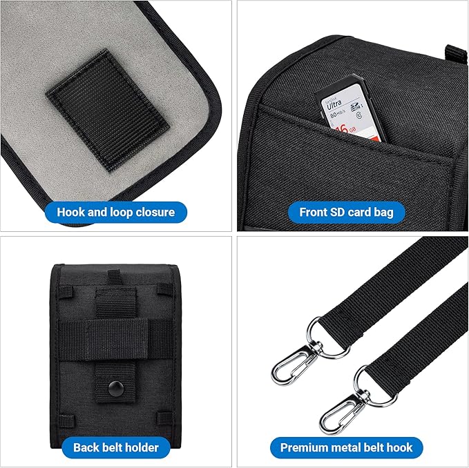 KIWIFOTOS Travel Camera Bag with Strap Camera Carrying Case for Fuji X-E5 X100VI X100V X100F GFX100RF Sony RX1R III A6700 A6600 A6100 CANON G1X Mark III Compact Camera