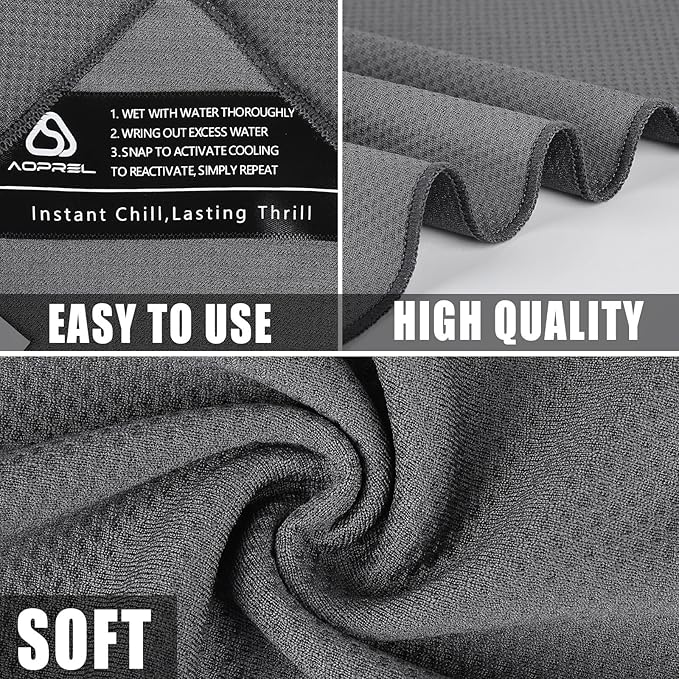 Cooling Hoodie Towel Magnetic Lock Towels for Neck and Face UV Protection, Moisture-Wicking for Camping Gym and Yoga