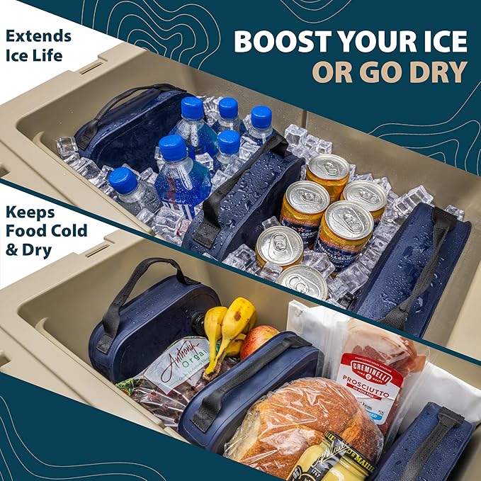 Cuddy Reusable Ice Packs for Coolers - 3 Pack - Premium Long Lasting Freezer Packs for Ice Chest & Camping