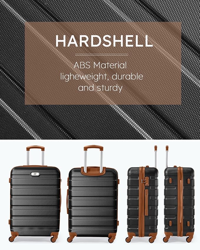 Suitour 4 Piece Luggage Set, Carry on Suitcase with ABS hardshell,Spinner Wheels & TSA Lock (16"/20"/24"/28")