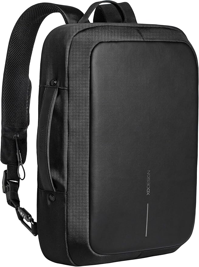 XDDesign Bobby Bizz 10 Liter Anti Theft Laptop Backpack with Padded 15.6" Laptop Sleeve, smart password lock, Water Repellent, USB Charging Port, travel backpack carry on flight for men and women