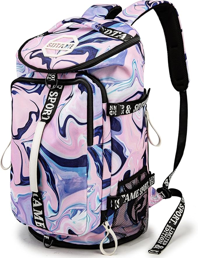 Gym Duffle Bag Backpack with Shoe Compartment,4 ways Travel Backpack for Women and Men,Multi-Functional Weekender bag with Waterproof Layer&Laptop Compartment for Fitness, Travel,Camping