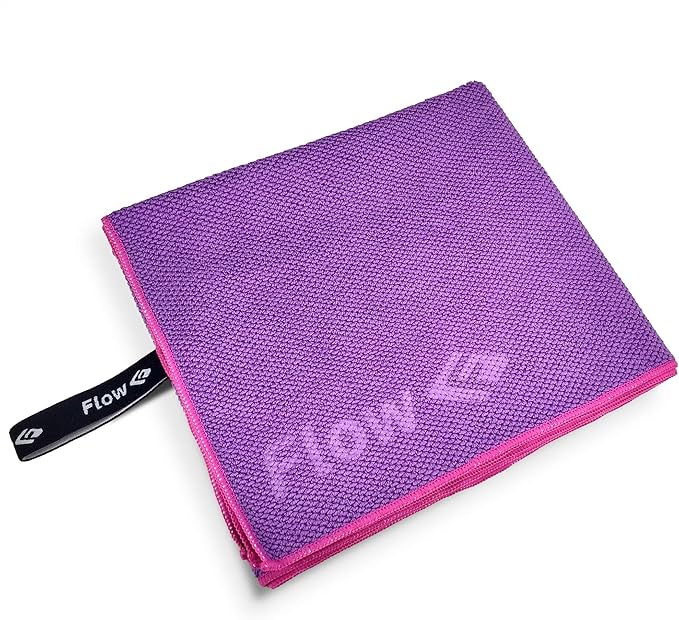 Flow Microfiber Quick Dry Swim Towel - Pool Towels for Competitive Swimming and Other Water Sports with Medium and Large Options Available (Purple, Large (60” x 30”))