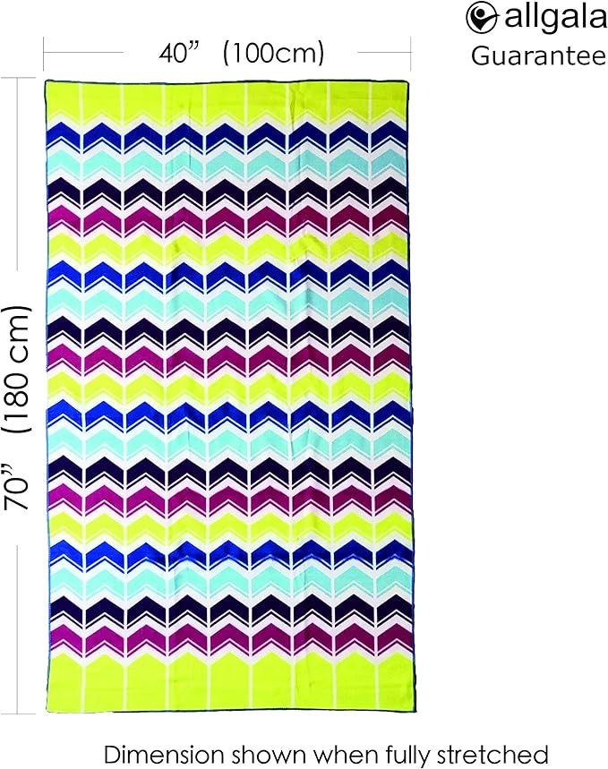 allgala Microfiber Beach Towel | Packable Beach Towel for Family | Quick Dry, Lightweight, Super Absorbent | Perfect for Beach, Pool, and Camping | Oversize 40"x70" - Chevron
