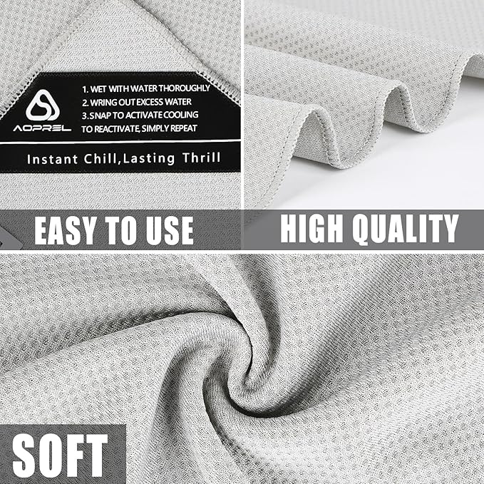 Cooling Hoodie Towel Magnetic Lock Towels for Neck and Face UV Protection, Moisture-Wicking for Camping Gym and Yoga