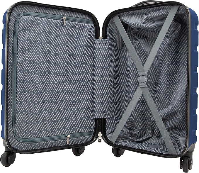 Travelers Club Harper Luggage, Blue, 22-Inch Carry-On