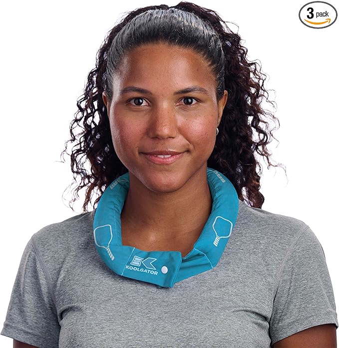 KOOLGATOR Evaporative Cooling Neck Wrap – Reusable Neck Cooler with Long Lasting Relief During Hot Weather Activities, Sports, & Outdoor Work, Pickleball, 3 Pack